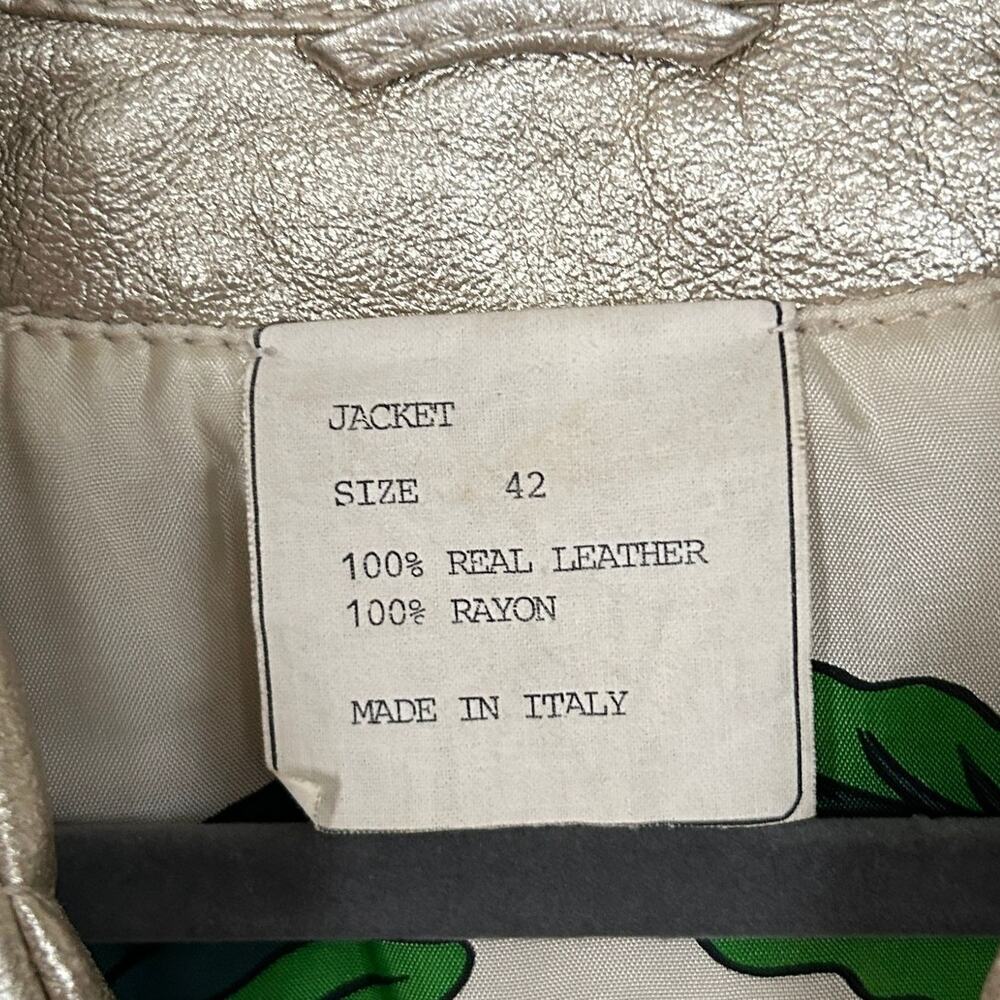 Rare Vintage Moschino Cheap & Chic AW88 Metallic Gold Leather Trench Coat Italy - Picture 7 of 11